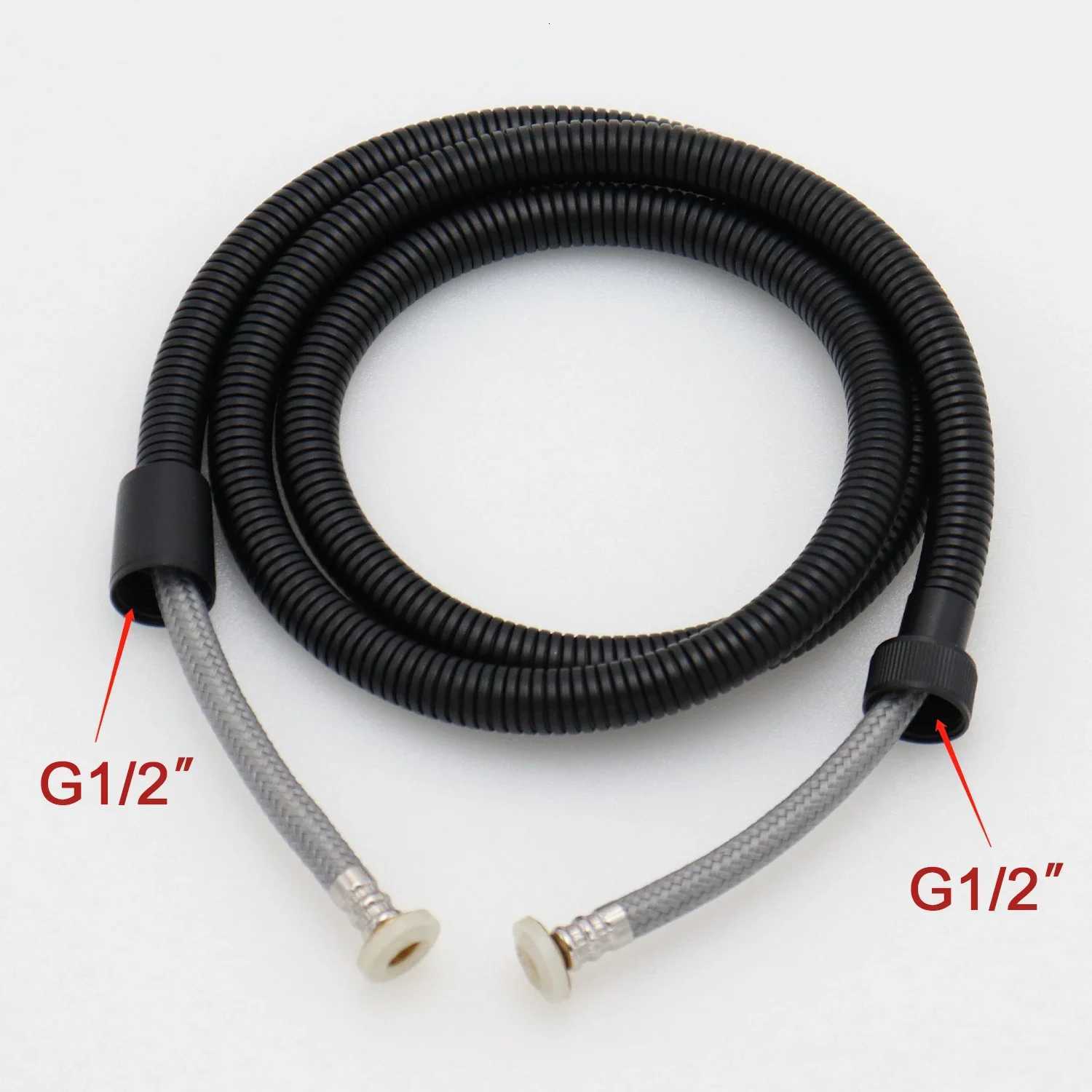 15M Black/Chre ible Shower Hose Bathro Shower Water Hose Extension Plumbing Pipe Pling Tube Bath Accessories Y251107