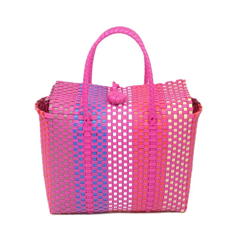 New Plastic Vegetable Basket New Grass Woven Bag Hand-Held Basket Handbag And Shopping Matching