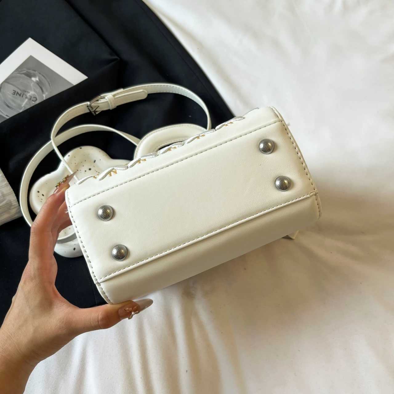 Stylish Elegant Leather Crossbody Bag For Casual Commuter Women Featuring Solid Color And Designer Paris FashionW251106