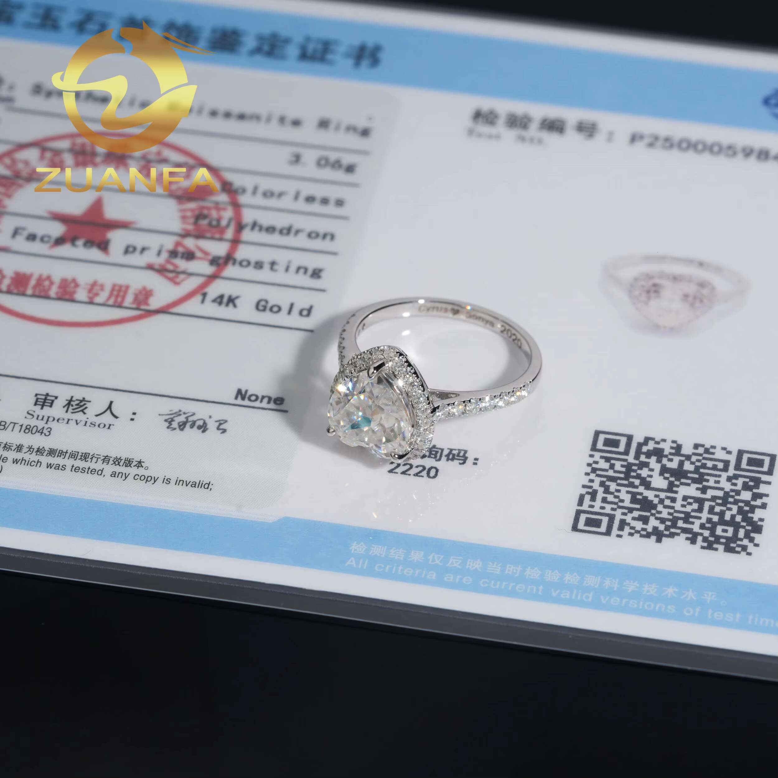 Solid 14K White Gold Moissanite Engagement Ring Heart Cut Iced Out Wedding Rings Hip Hop Ring Pass Diamond Tester