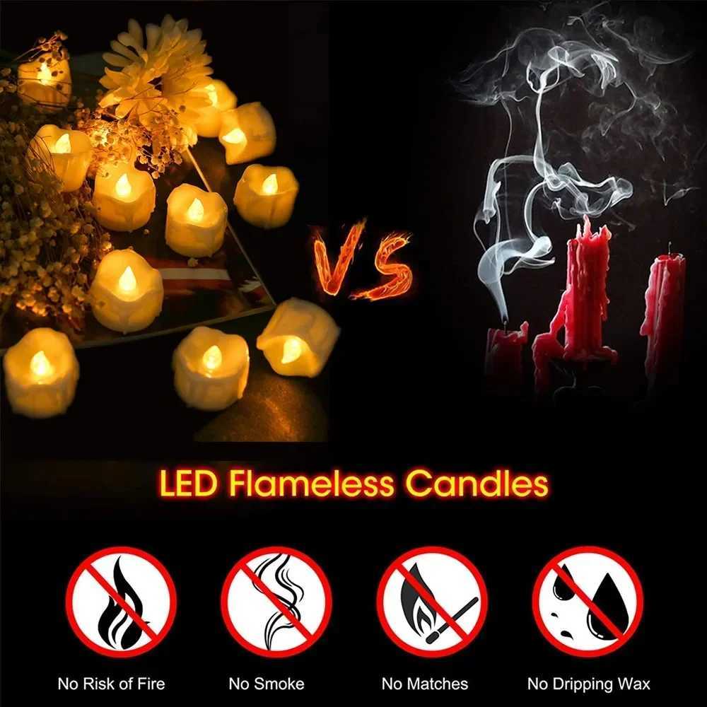 Flameless Flickering Votive Led Candles Battery Operated Electric Tealight for Christmas Wedding Birthday Halloween Decoration W251107