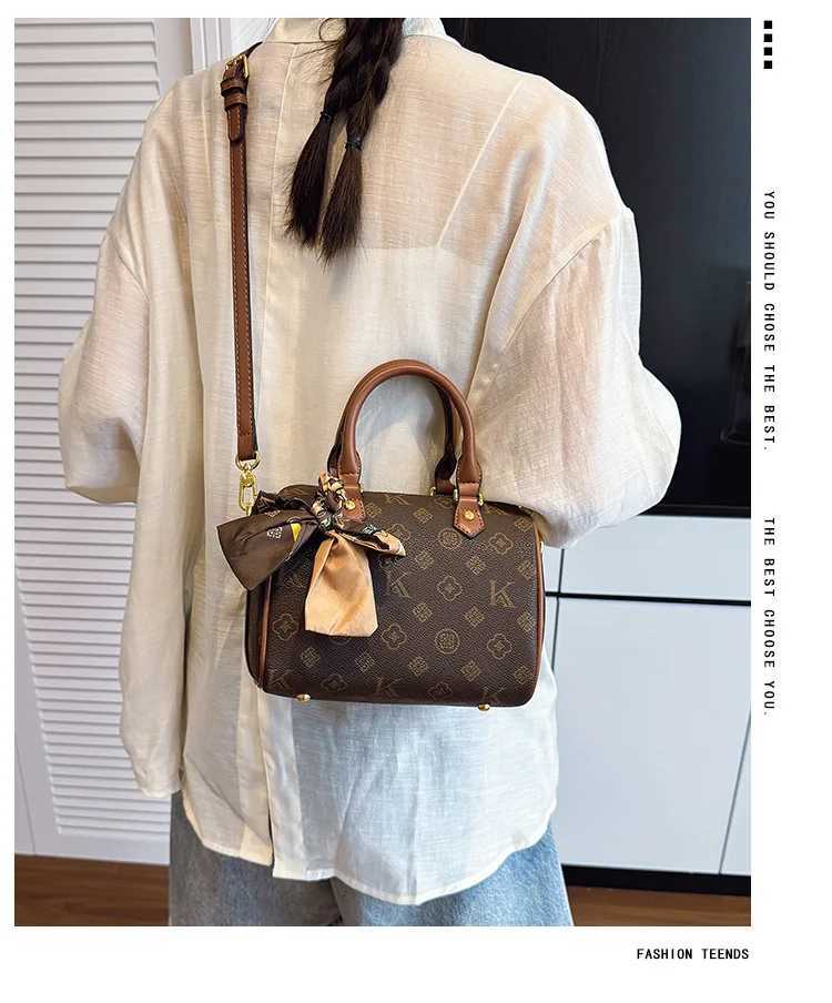 2025 Designer-Inspired Pillow Boston Bag for Monogram Print Adjustable Crossbody Strap Vintage Shoulder Purse with Top HandleW251106