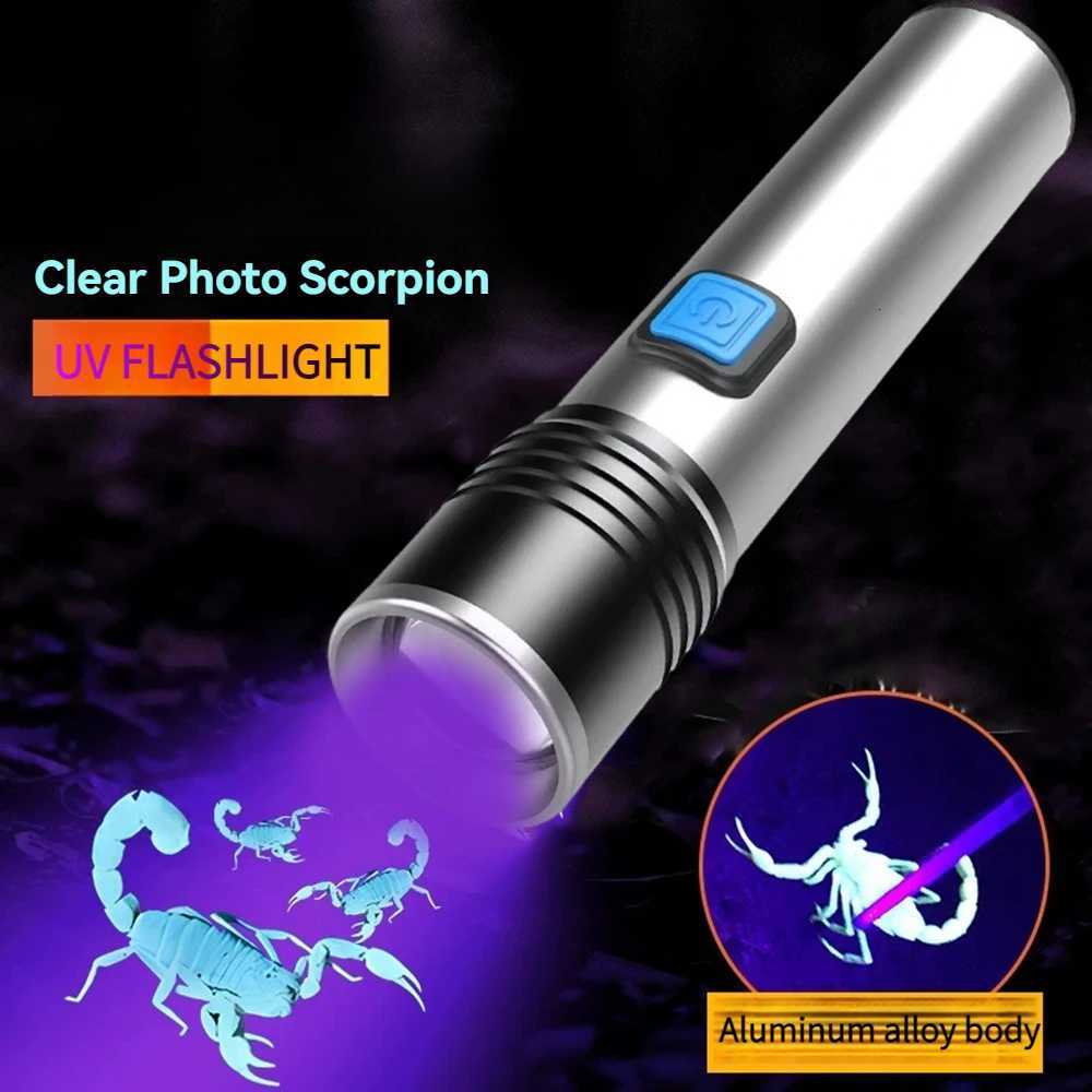 Ultraviolet Torch Black Light 3W USB Rechargeablec 365nm Cat tinea Money Ore Scorpion Detection Urine SV57 Pets UV FlashlightW251106