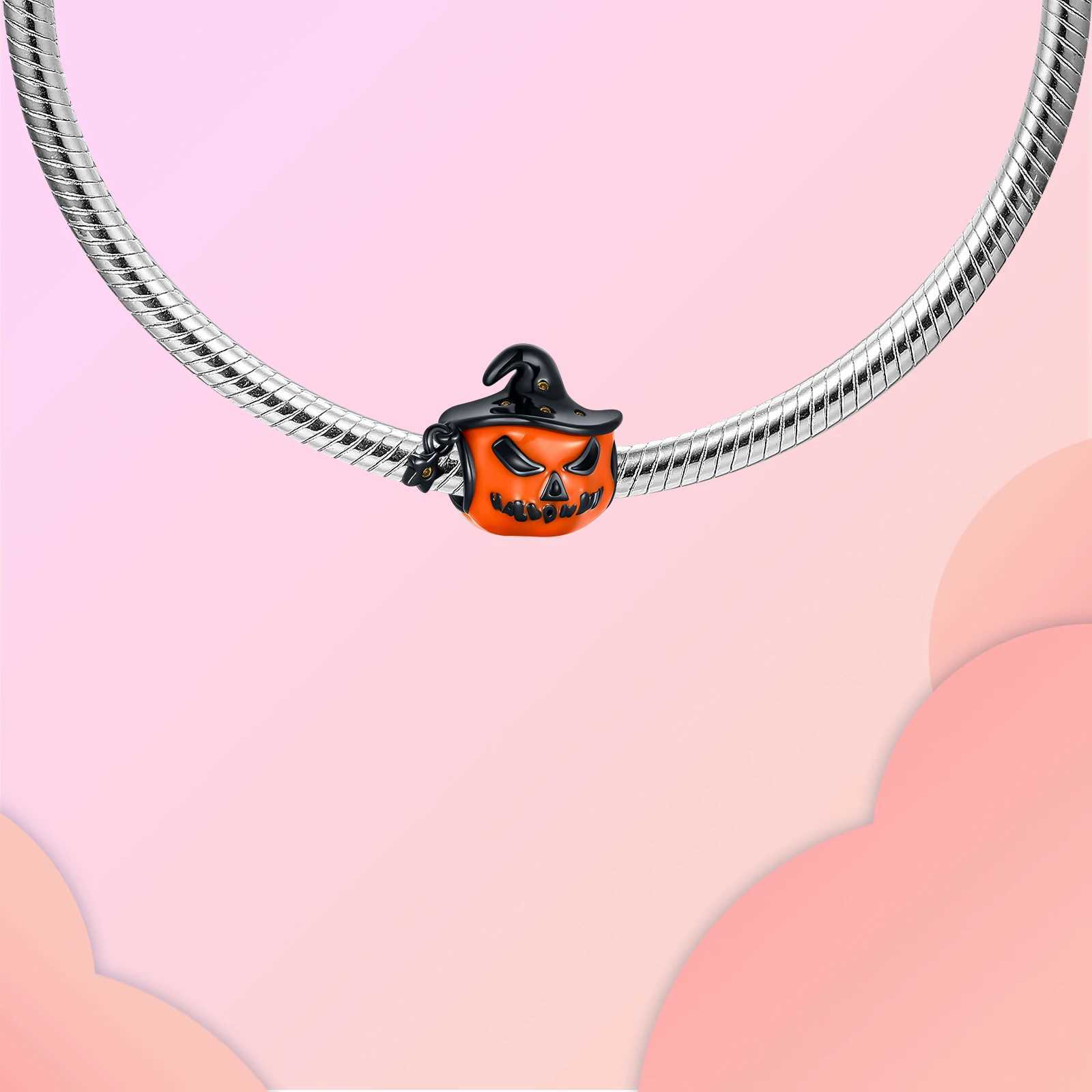 Funny Halloween Charms 925 Sterling Silver Pumpkin Witch Magic Hat Pendant Bead Fit Original Bracelet Necklace DIY JewelryXJ251107