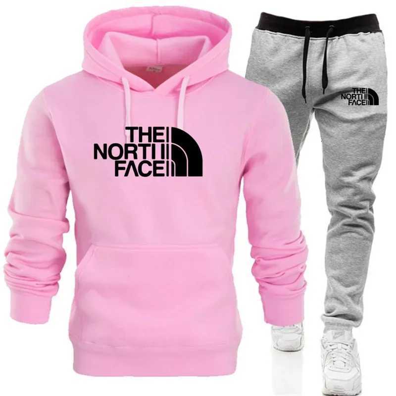 Winter Hoodie Sets Men Fashion Fleece Red Hoodies Black Brand Pants Casual Jogger Suit Tracksuit Sweatshirt Woman PulloverXJ251106