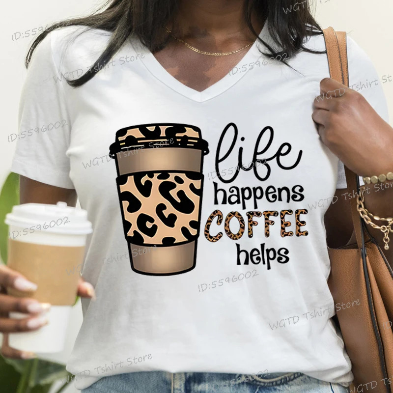 Coffee Panther Printed Fashion Casual Top for Life Helps Womens Clothing Lover Gift Tshirt Summer 250407
