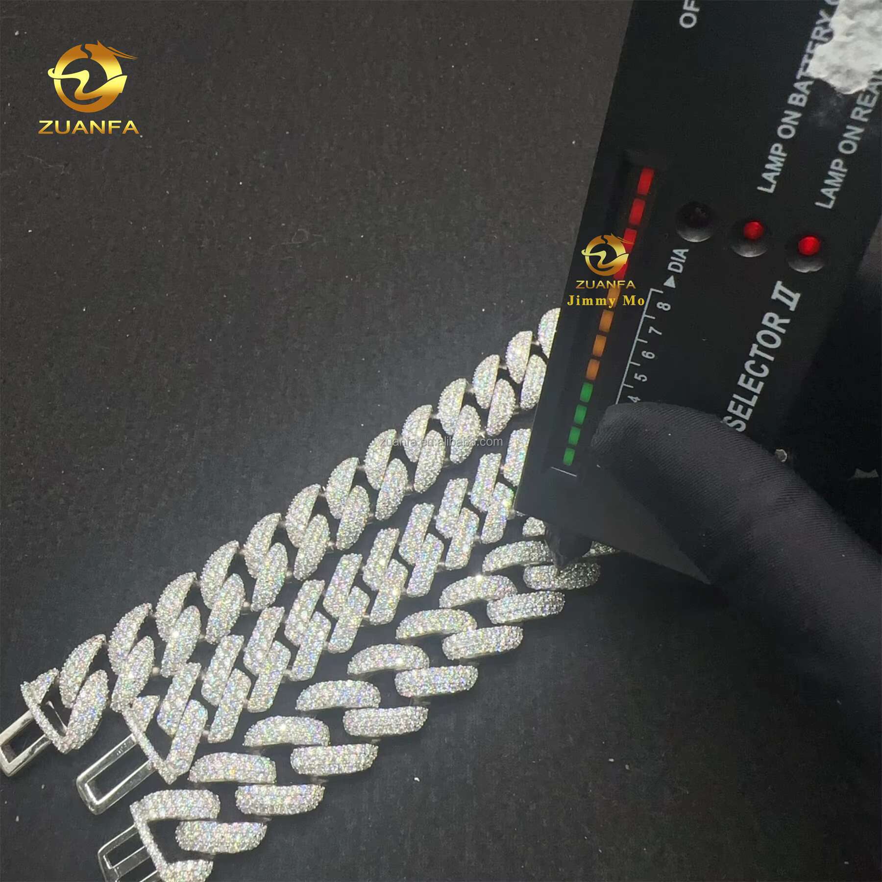 Customization Stylish Rapper Luxury Jewelry Iced Out Hip Hop 925 Silver VVS1 Moissanite Diamond Miami Cuban Link Bracelet Men