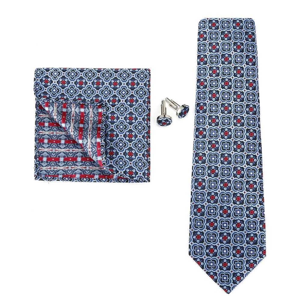 New Classic Mens Ties 7.5cm Green Plaid Print Striped Business Necktie Handkerchief Cufflinks Wedding Party Tie Set Gravatas X250407