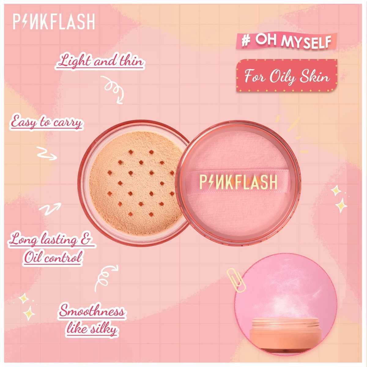 PINKFLASH 3-color matte loose powder waterproof oil control matte full coverage facial makeup set powder cosmeticsXJ250407