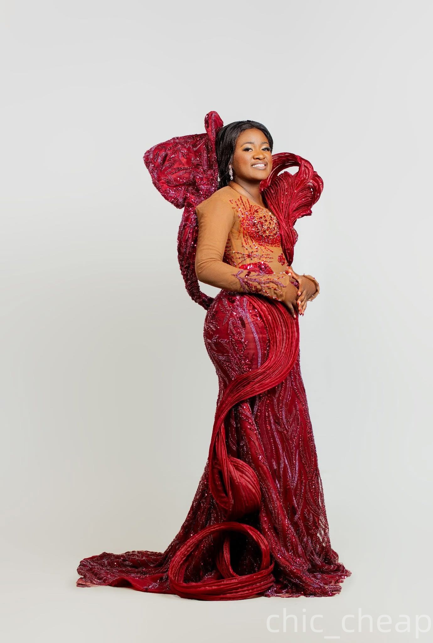 Aso Ebi Dark Red Mermaid Prom Dresses 2026 Stylish Crystals Beaded Evening Formal Party Second Birthday Engagement Gowns Plus Size Dress For Special O