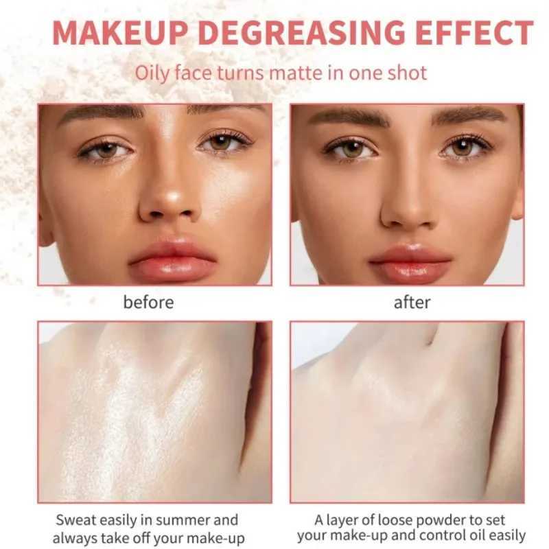 Oil control loose powder Natural smooth waterproof makeup powder Soft concealer High gloss mineral powder cosmeticsXJ250407