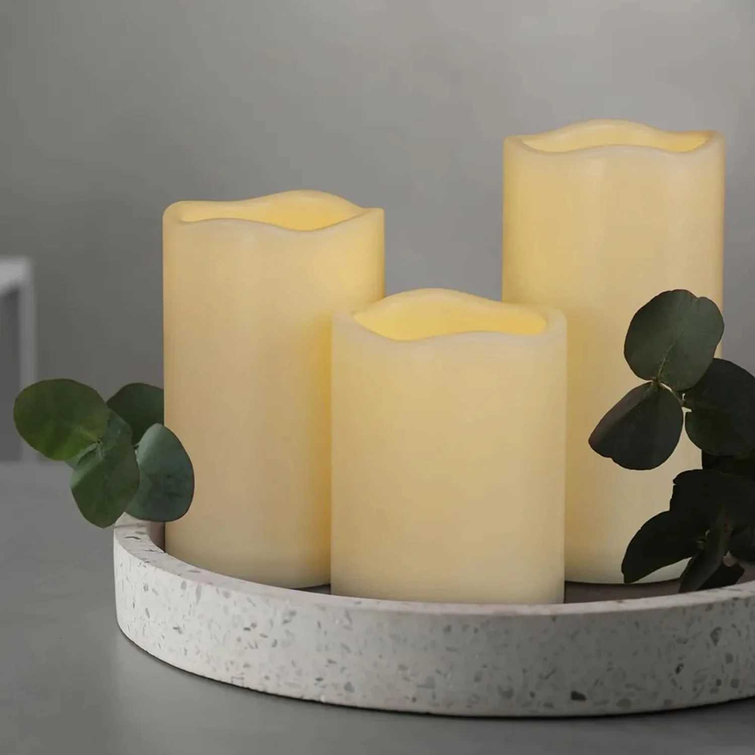 3pcs/set LED Flameless Candles Flickering Light with Remote Control for Christmas Festival Wedding Home Party Decor Lighting W251107