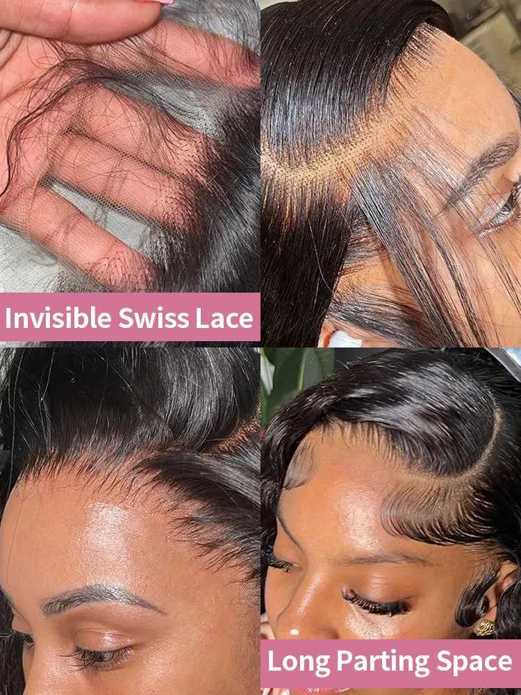 300 High Density 40 46 Inch Bone Straight 13x6 HD Lace Front Wigs Human Hair Brazilian 13x4 360 Full Lace Frontal Wig Pre Pluck W251107