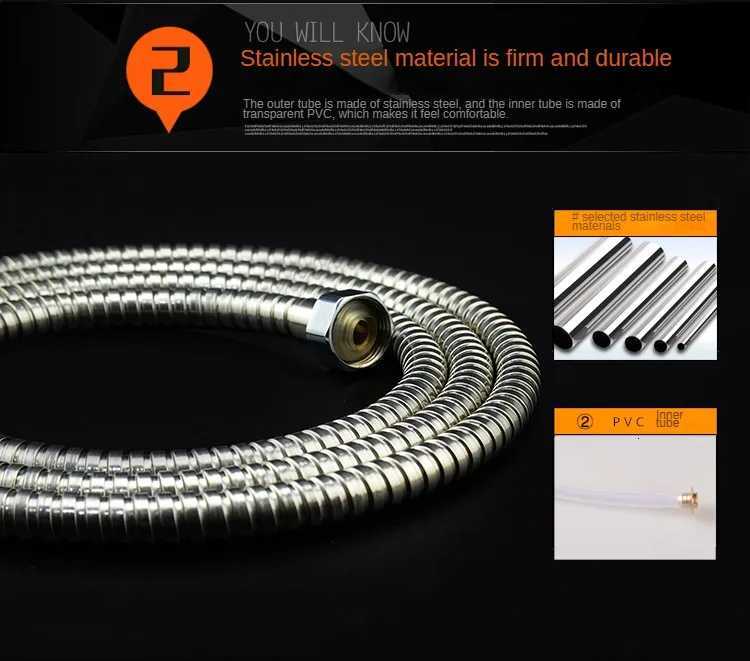 1 / 15/2/3/4/5/10 M Shower Pipe Shower Water Heater Stainless Steel Hose General Metal Hose Water Softener Y251107