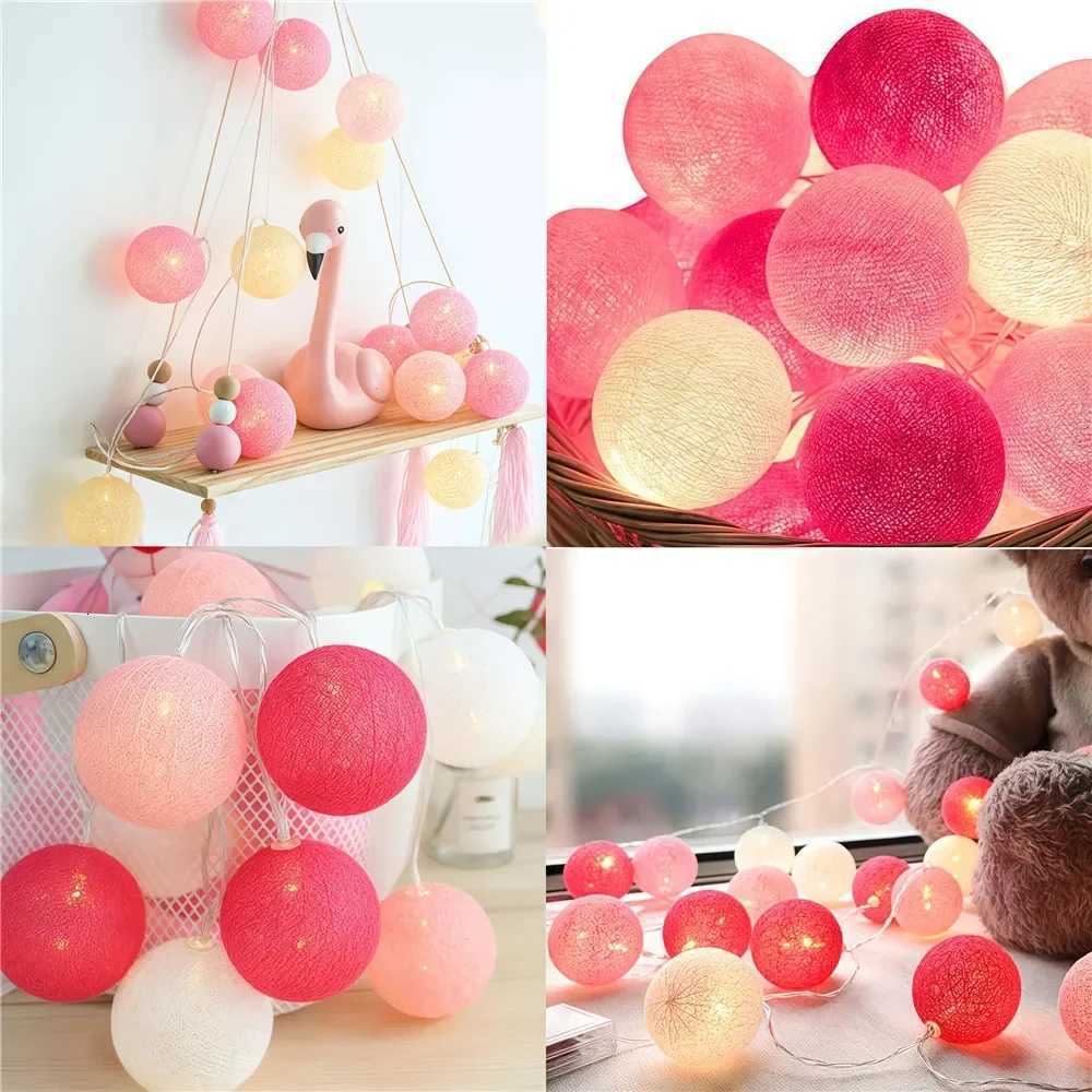 15/3M Cotton Garland Balls Lights String Christmas Outdoor Hanging Party Baby Kids Room Bed Fairy Lights Wedding Decorations W251107