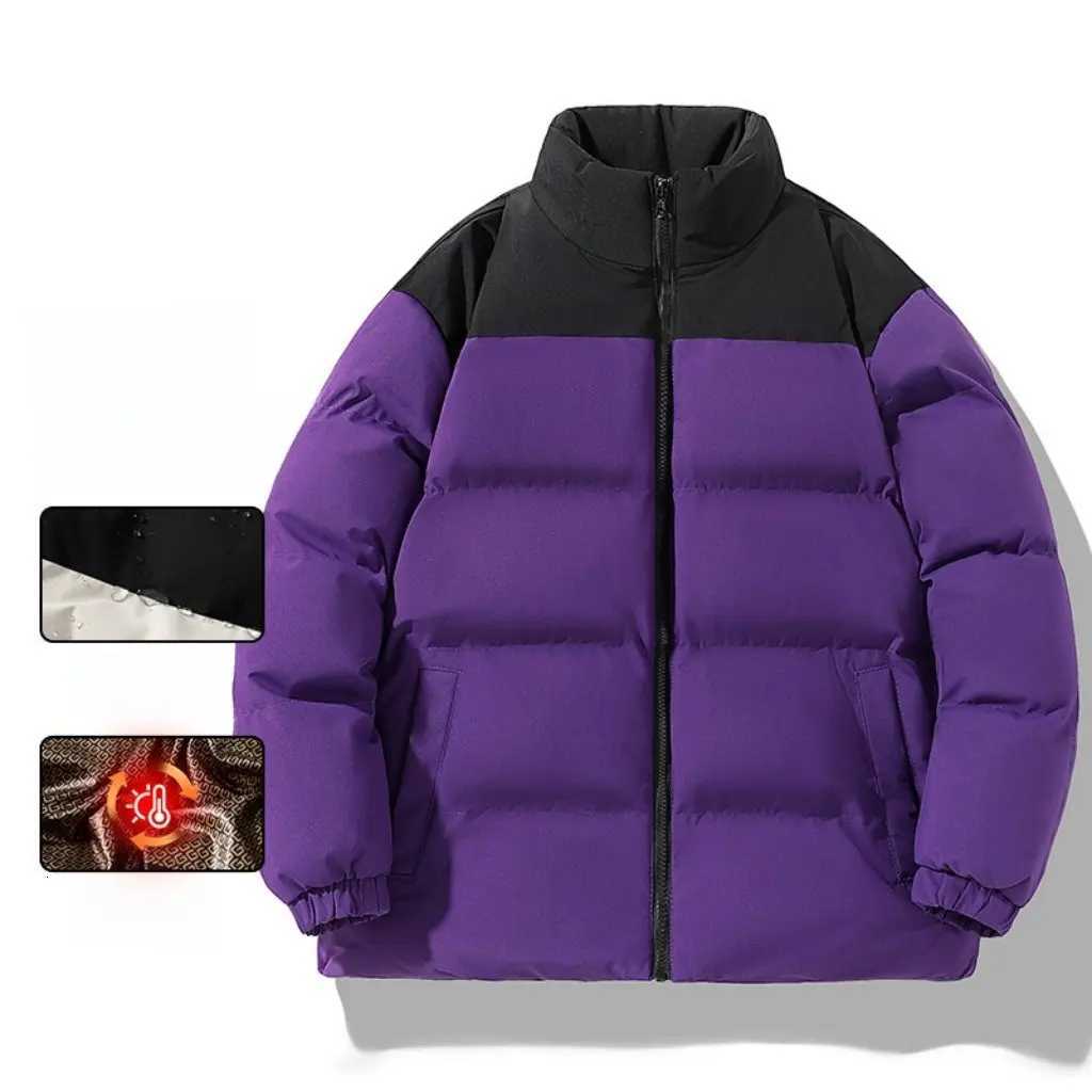 Mens Black Gold Bread Padded Jacket Stand Collar Cotton-Filled Clothing for Couples Womens Equivalent Direct PurchaseT251107