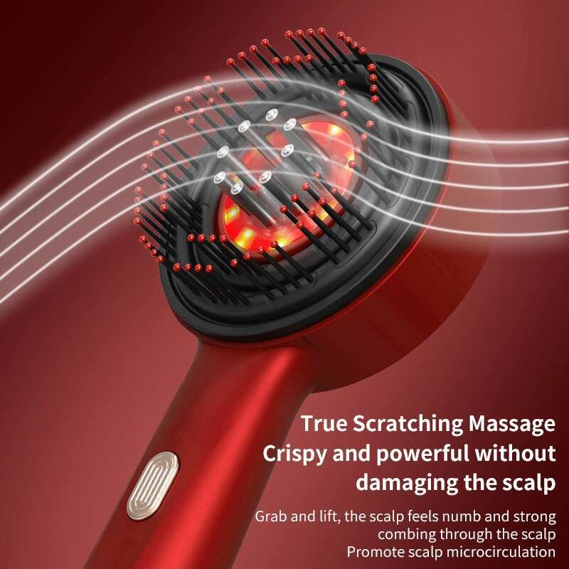 Electric Regrowth Brush with Infrared Light hine Acupoint Scalp Massage Anti-Hair Loss Exercise Hair Scrubber Combs