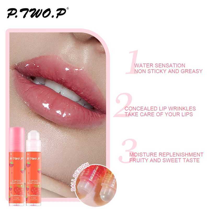 P. Two. P Fruit roll lipstick makeup strawberry primer moisturizing transparent lipstick lasting moisturizing repair lip gloss W250407