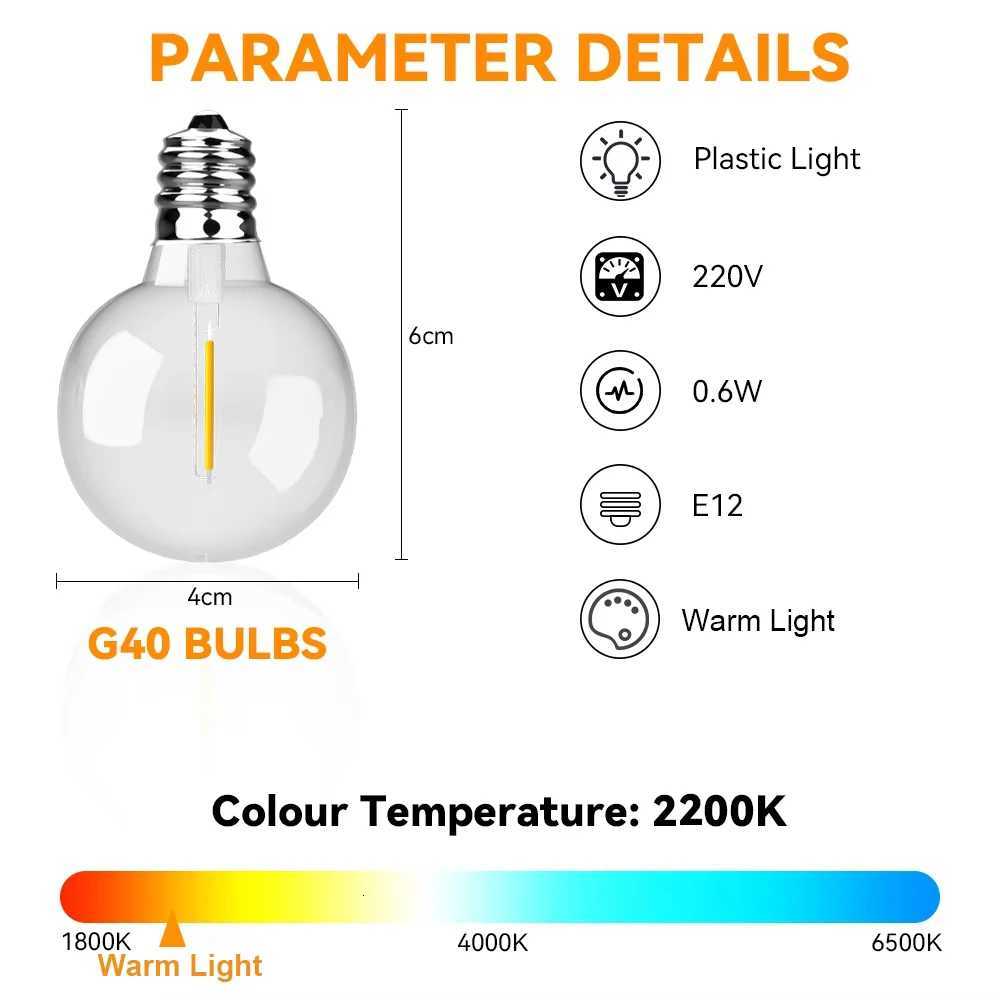 Outdoor Garland Light String 8M 24M 30M 36M Globe Bulb Fairy String Light for Holiday Wedding Garden Christmas Decotive Lamp W251107