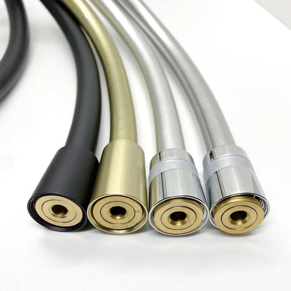New PVC High Pressure Silver Black Smooth Shower Hose For Bathro Handheld ible Plumbing Anti Winding GI/2 Universal Y251107