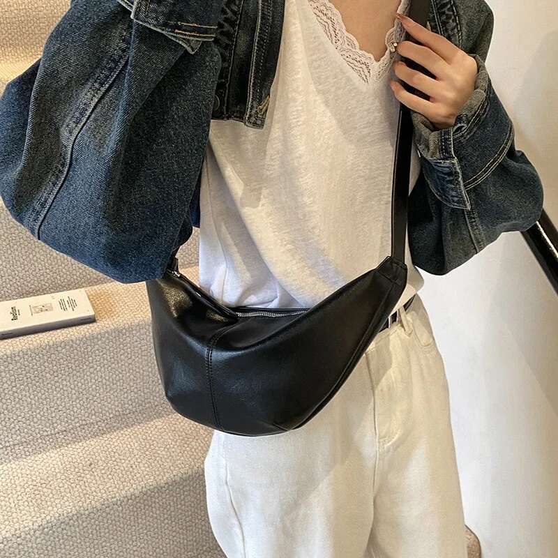 LEFTSIDE Retro Small Leather Underarm Crossbody Bags For Women 2024 Winter Y2k Female Hobo Fashion Shoulder Bag Handbags