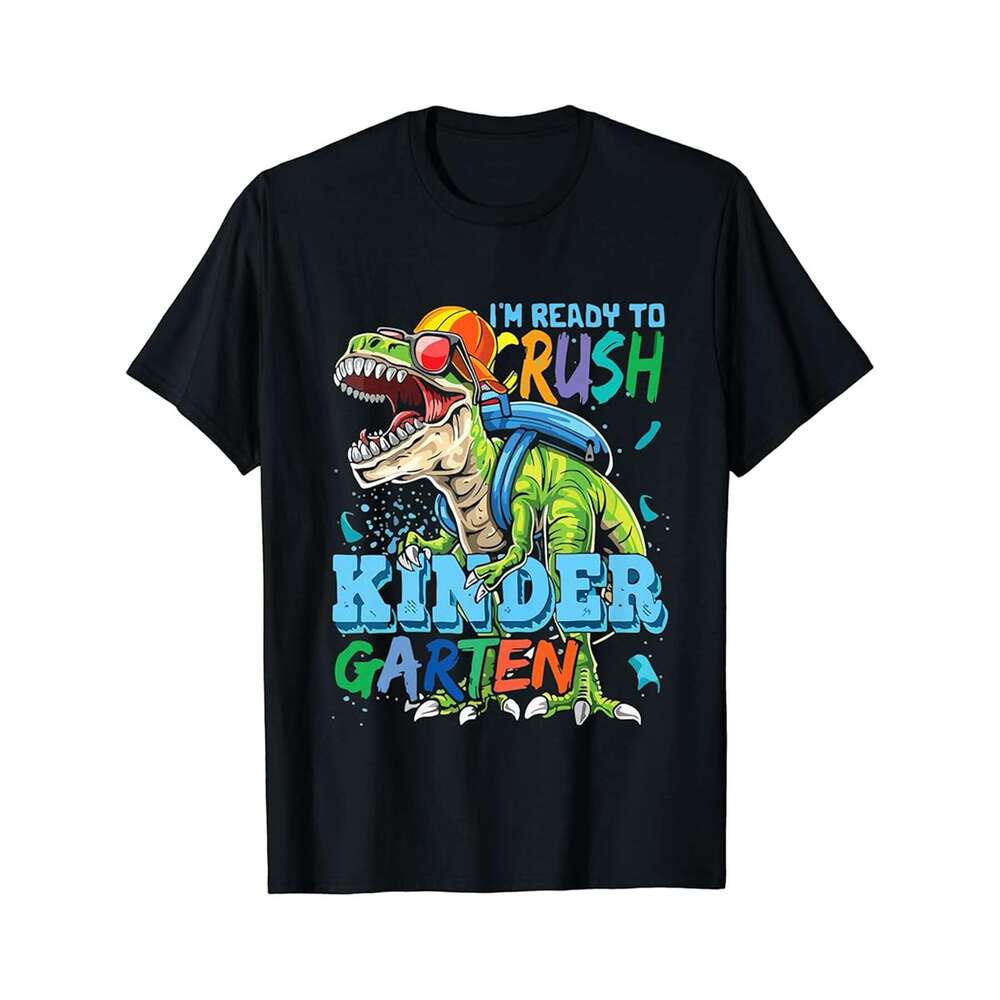 Designer T shirt Im Ready To Crush Kindergarten Dinosaur Back To School Mens - 220g Tshits