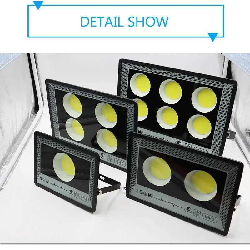 NEW 50/100/200/300/400/500W Led FloodLights AC 175-265V Outdoor Wall Flood lights Spotlight IP66 Waterproof LED Street Lamps HOTW251106