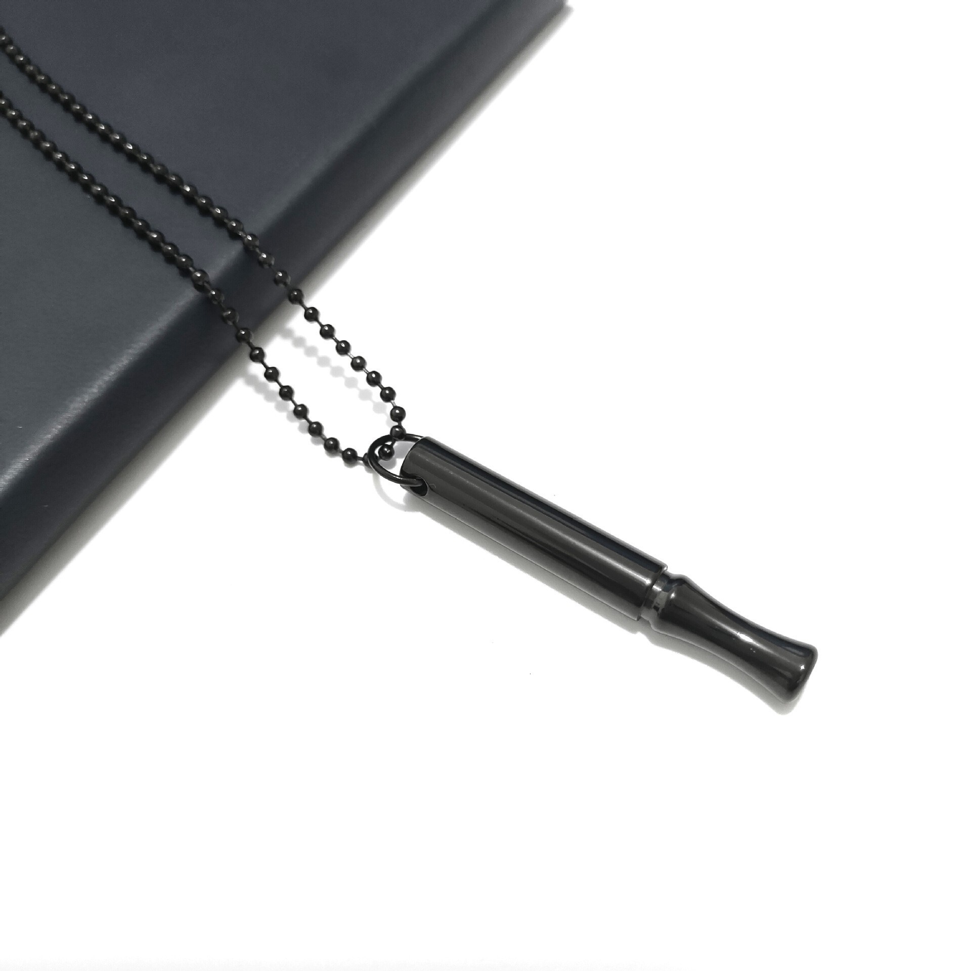 Hot selg titanium steel mindfulness breathing necklace for meditation, calmness, stress relief, fashionable and versatile long pendant