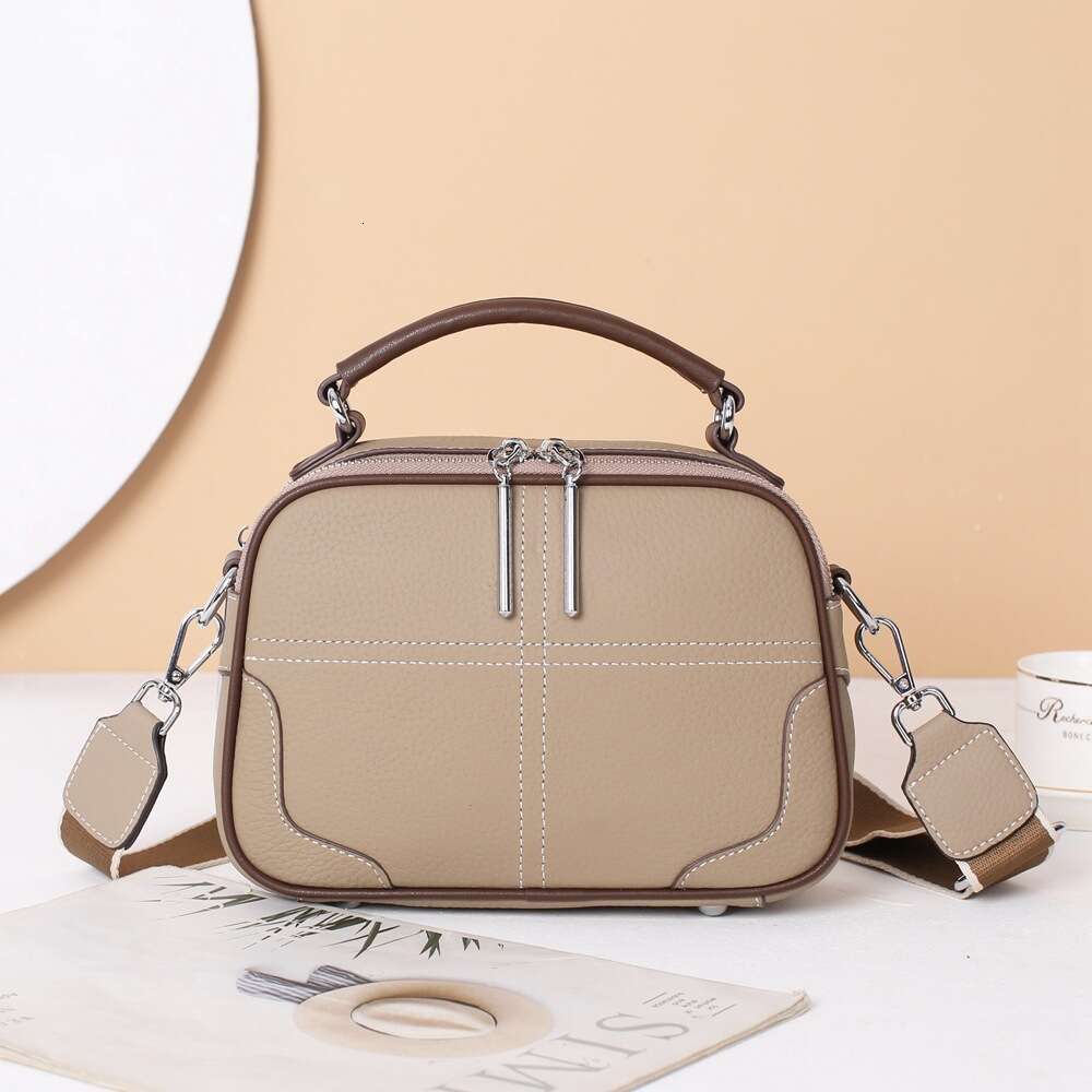 Luxury Bag Designer Leather Women's High-end Fashion Small Square Shoulder Messenger Bag Simple tuote Top Cowhide Tote