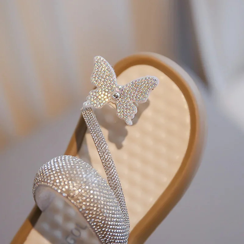 Children Summer Kids Bowtie Butterfly Slippers Lightweight Anti-Slip Soft-Soled EVA Sandals for Girls Beach Casual Shoes 250407