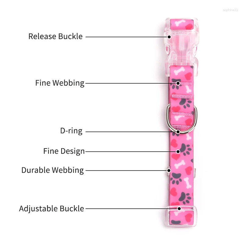 Update Colorful Vacation Pet Collar Durable Webbing Necklace For Small Large Dog Waterproof Adjustable Buckle Soft Collars Supplies