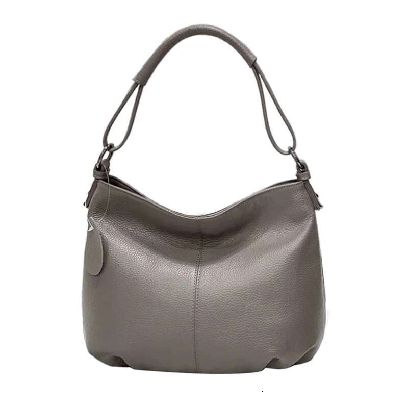 Genuine Leather Fashion Women's Single Shoulder Crossbody Pleated Mom Bag Casual Tote Head Layer Cowhide Designer Bags