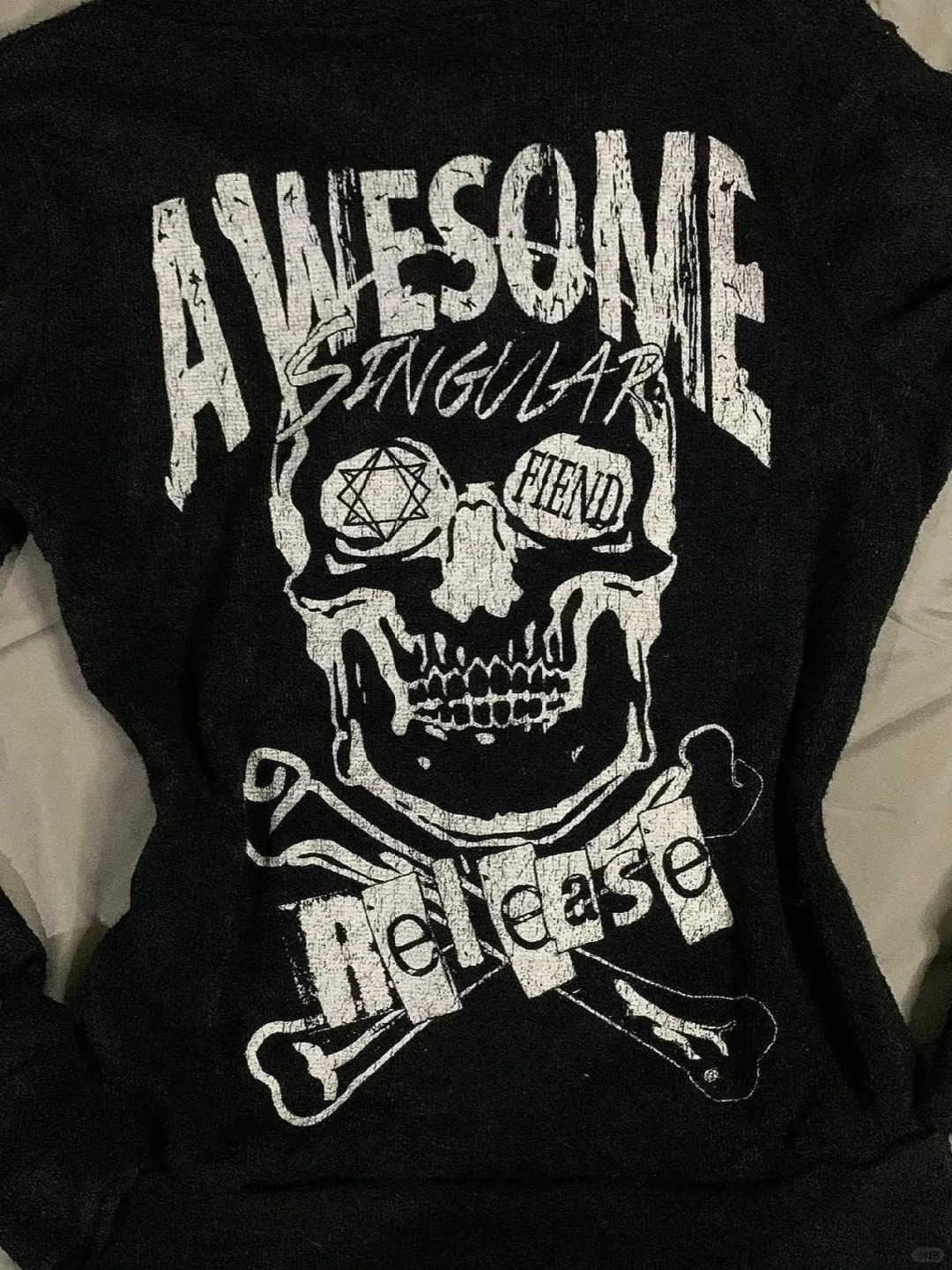 90s Alphabet Punk Hoodie Y2k Gothic Skull Printed Street Clothing Harajuku Girls Hip Hop Zipper Grunge Black Sportswear Women 250403