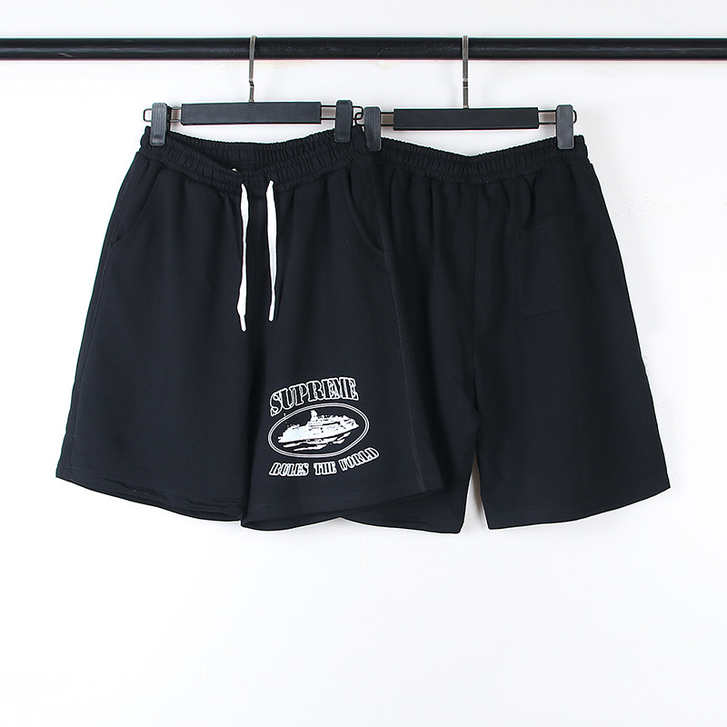 Y2k Street Shorts Men American Loose Hole Black Wide Leg Washed Jeans Straight Casual Raw Edge Short Pants Summer 250226