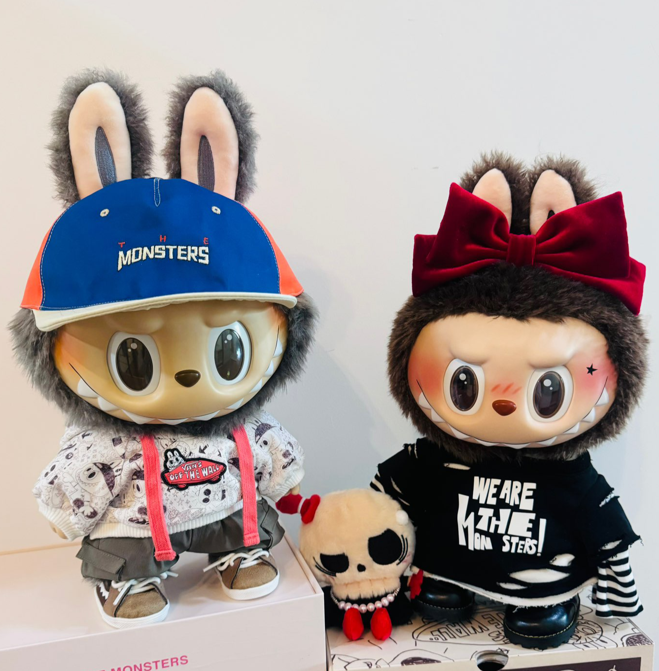 High Quality 38Cm Big Labubu Vans Vinyl Plush Doll Series Cute Dress Be Latte Jump For Joy Time To Chill Let's Checkmate Valentine's Day Lim