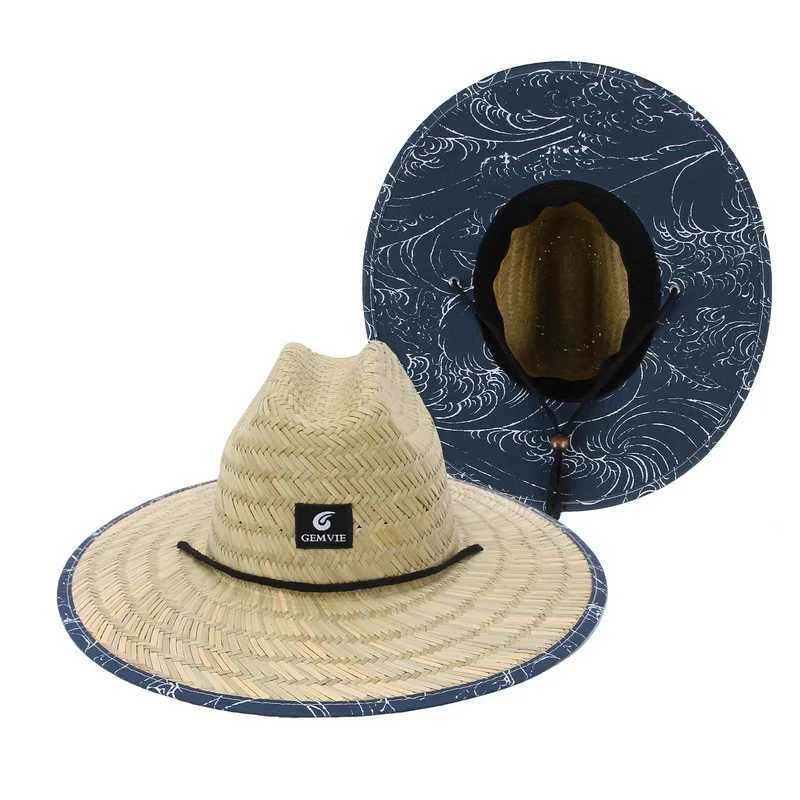 2024 1PC/2PCS New Women Lifeguard Hat Straw Summer Beach Sun Hat Outdoor Bohemia Lady Fashion Fedora Panama Hat Z250407