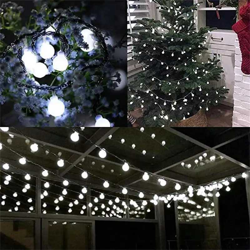 10M 6M 3M 15M Battery Power Ball LED String Lights Garland Lights Outdoor Lamp Wedding Garden Fairy Lights Christmas Decoration W251107