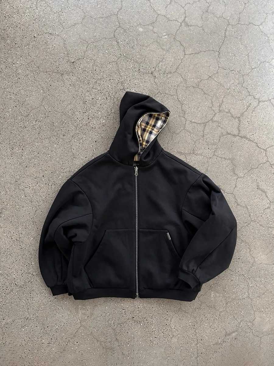 Korean Dark Simple Wear on Both Sides Zip Up Sweatshirts New Popular Necessary Breathable Solid Long-Sleeves Aesthetic ClothesY251107