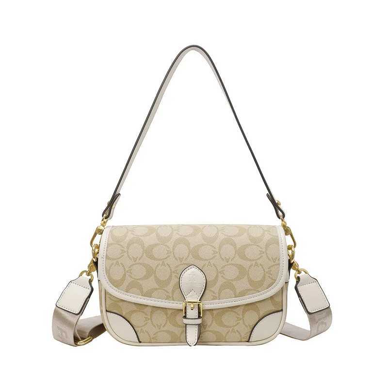 Vintage printed nurse bag womens 2025 new textured commuter baguette bag single shoulder messenger womens bagW251107