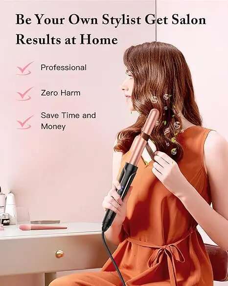 BESTOPE PRO Waver Iron Wand, 5 In 1 Curg Set With 3 Barrel Crimper For Women, Fast Heating Hair Wand Curle