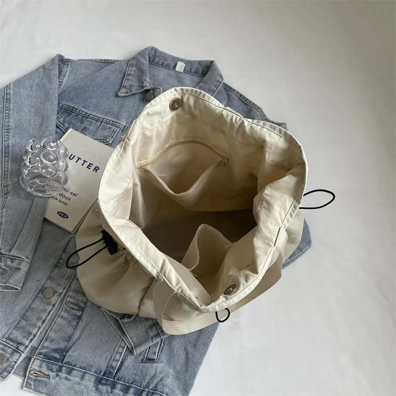 1 Piece Large Capacity Tote Bag fashion Shoulder Canvas Bag Work Commuting Bucket Bag250403