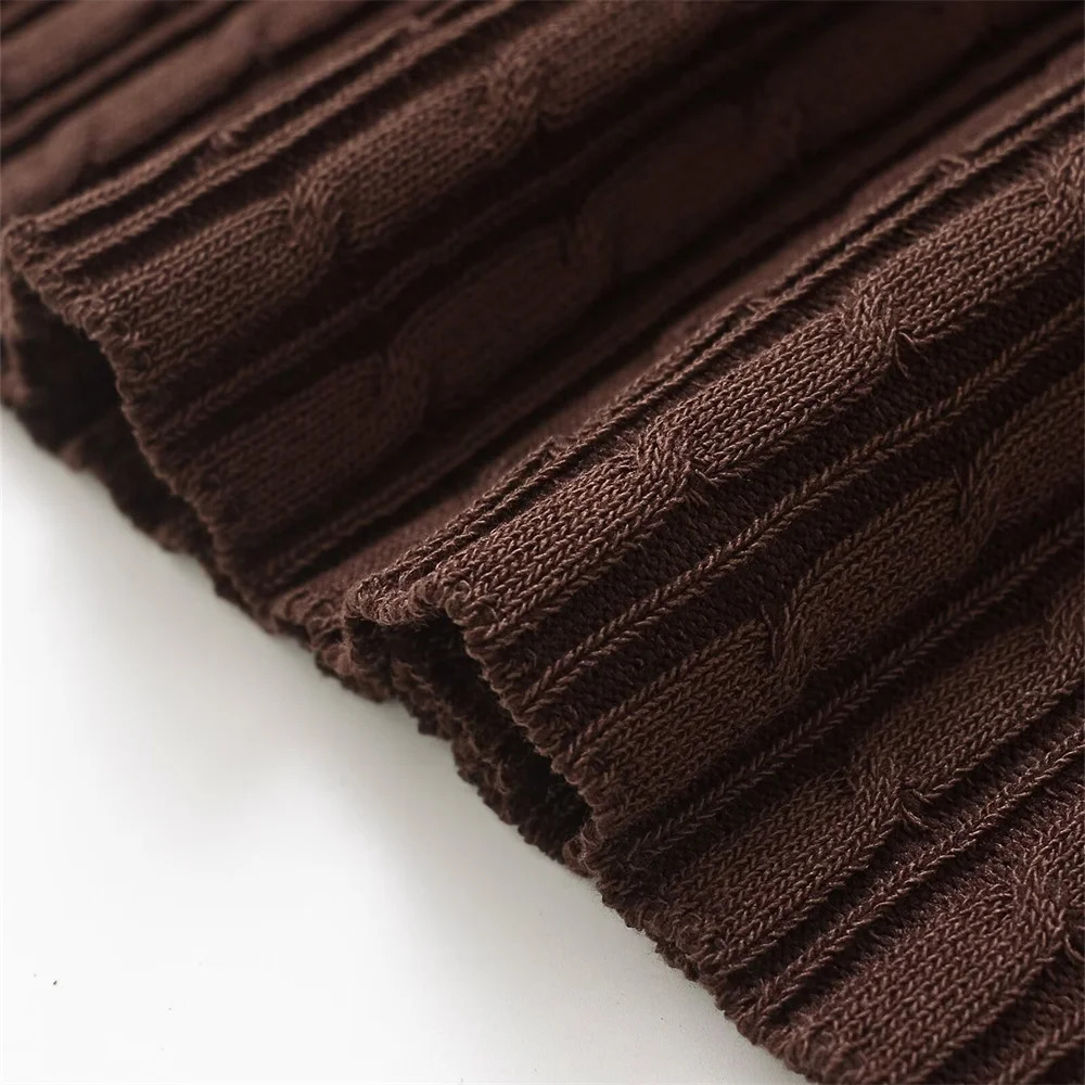 Womens Casual Elegant n European and American Retro Style Eight Leg Knitted Mini Dress 250407