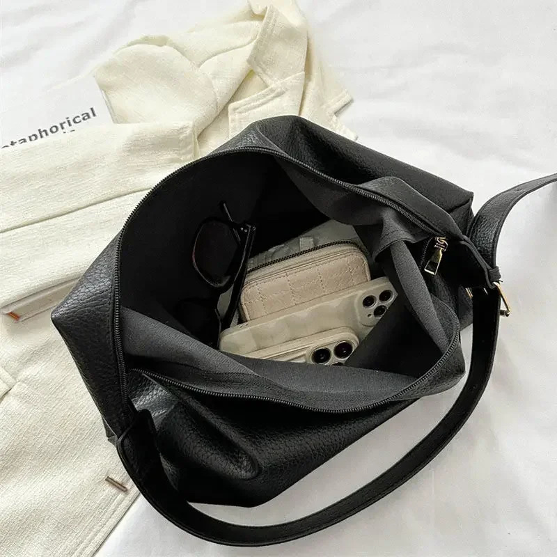 Fashion Leather Tote Bag for Women 2025 Trend Female Simple Large High Capacity Shoulder Bag Women Handbags Messenger Bags250403