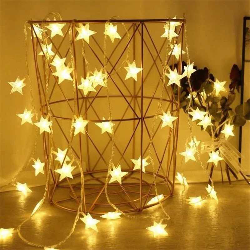 LED String Lights Outdoor Star Chain Lights Garland Lights Bulb Fairy Lights Party Home Wedding Garden Christmas Decor W251107