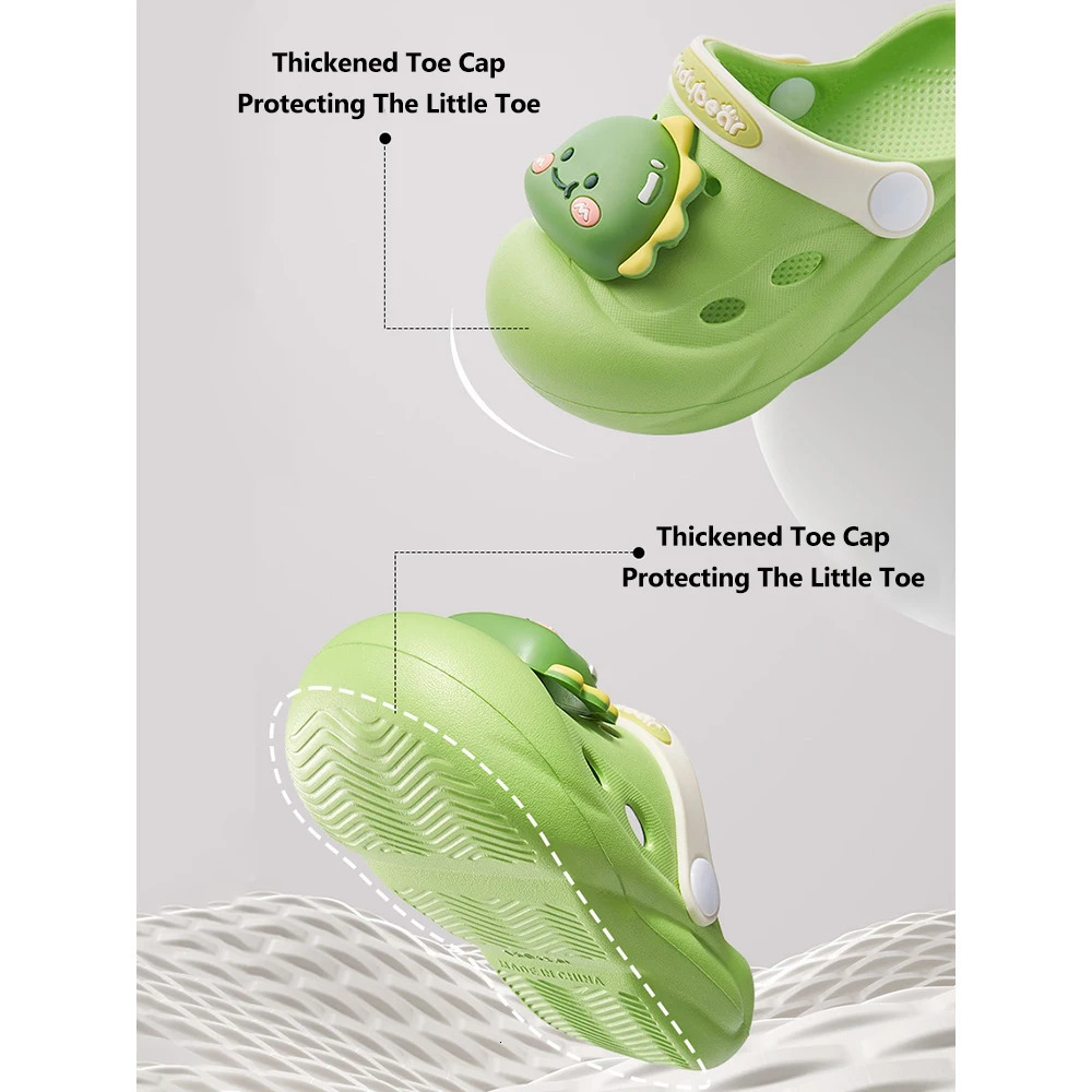 Cartoon Home Slippers Kids Fashion Cute Soft Soled Non-slip Sandals Summer n Shoes Baby Unisex PVC Round Head Slippers 250407