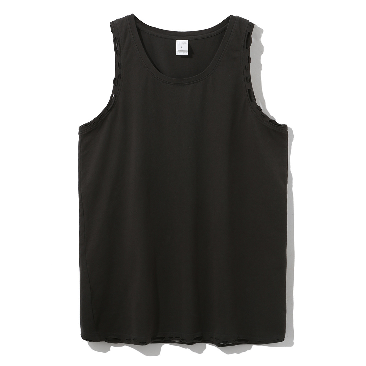 2025 Summer New Product: Washed Water Piercing Camback Top, American Trendy Brand Loose Sleeveless Solid Color Men's Tank Top