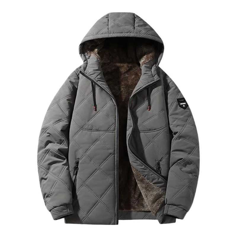 Winter Man Fleece Outdoor Casual Jacket Man Hooded Outwear Warm Jacket Man Multi Pocket Thicken Jacket Male Run Work Safari CoatT251107