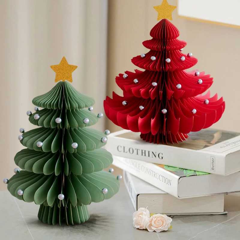3D Honeycomb Christmas Tree Desktop Decor Merry Christmas Decoration Xmas Tree Ornament New Year 2026 Navidad Supplies W251107