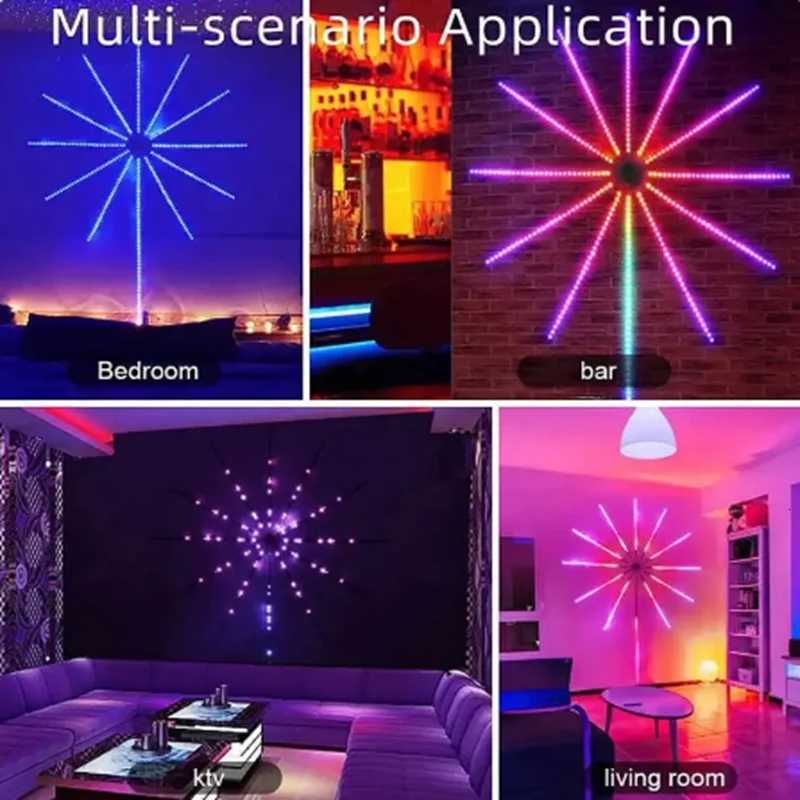 2025 Firework Strip Lights LED Bluetooth APP Control Neon Strip USB 5V Changing Smart Lamp Sync Music Bedroom Decor Dream Light W251107