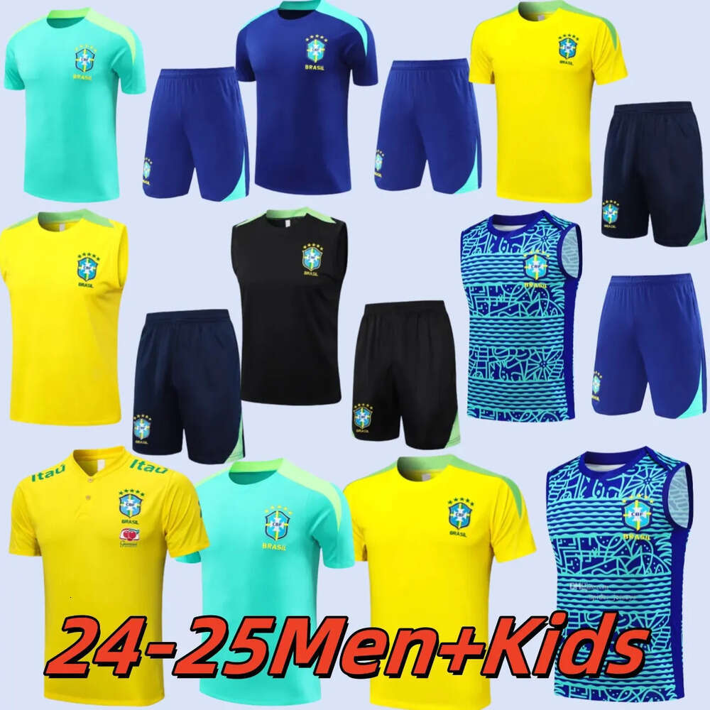 24-25-26 Brazils national football team Soccer Jerseys 24 25 RICHARLISON VINI JR RAPHINHA L.PAQUETA BRASIL Men Football Shirts Polo Vest Training Adult Kids